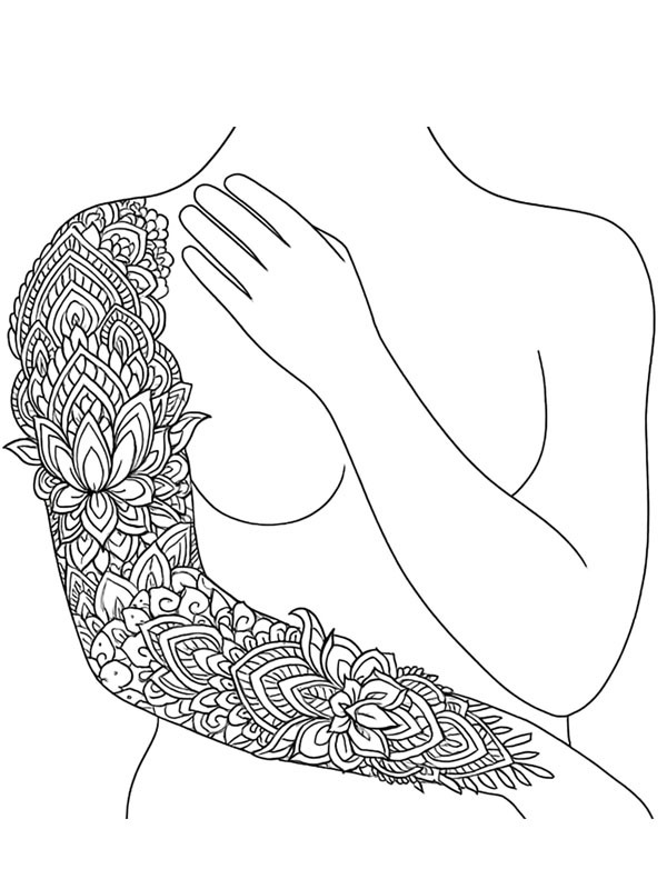 Sleeve tattoo Colouring page