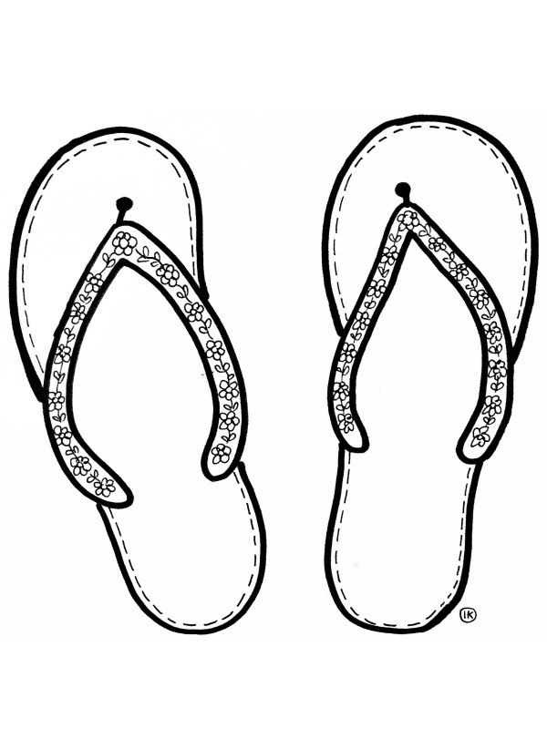 Flip flops Colouring page