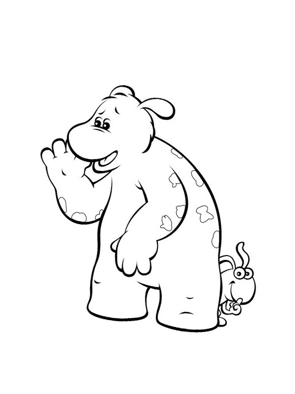 Small plays hide and seek Colouring page