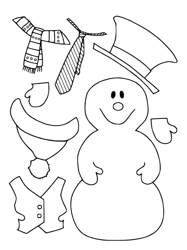 Dressing up snowman Colouring page