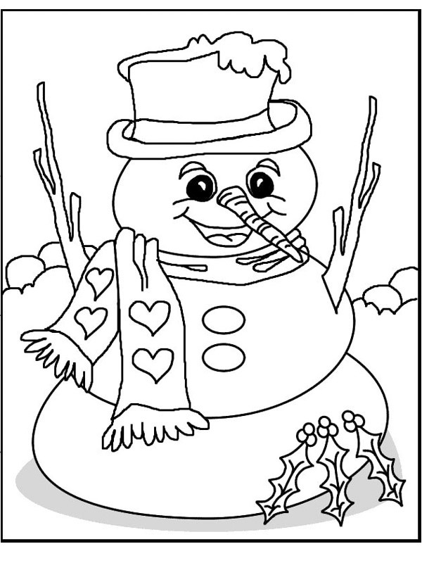 Snowman Colouring page