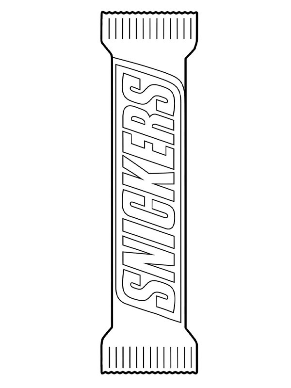 Snickers chocolate bar Colouring page
