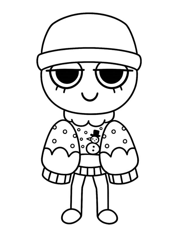 Snowball Fight Gigi Colouring page