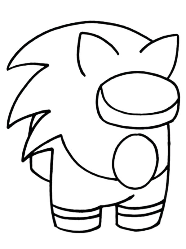 Sonic Crewmate Among Us Colouring page