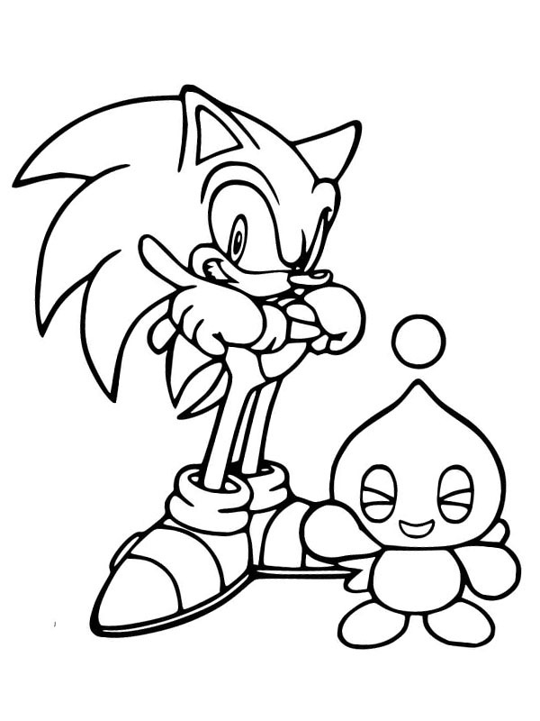 Sonic and Cheese Colouring page