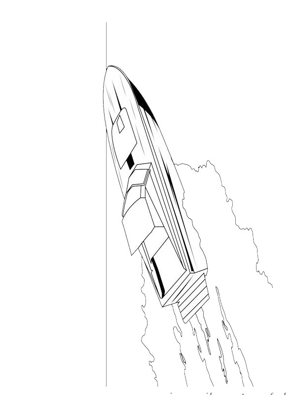 Speedboat Colouring page