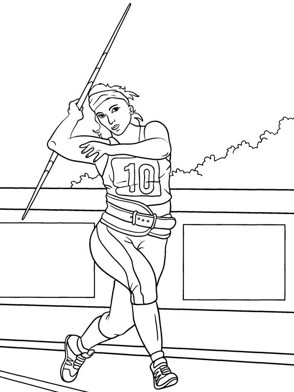 Javelin throw Colouring page