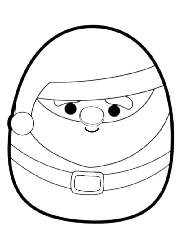 Squishmallows Santa Claus Nick Colouring page
