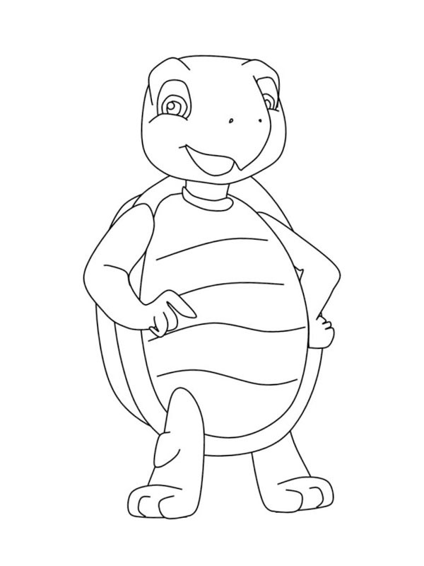 Turtle standing Colouring page