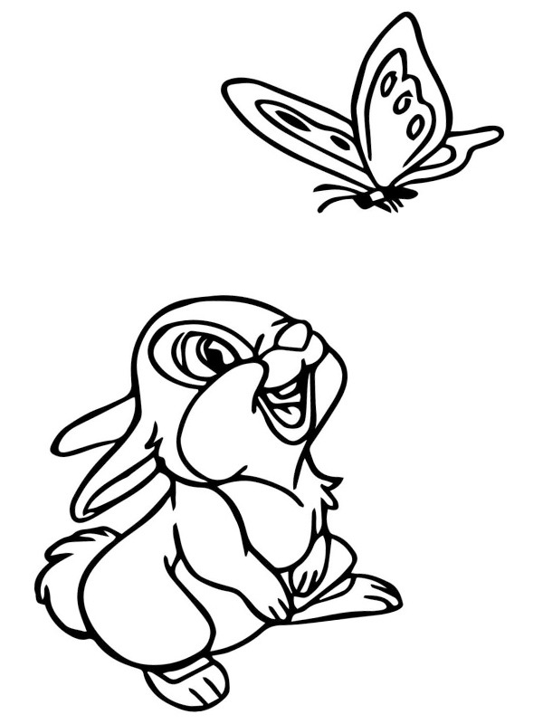 Thumper (Bambi) Colouring page
