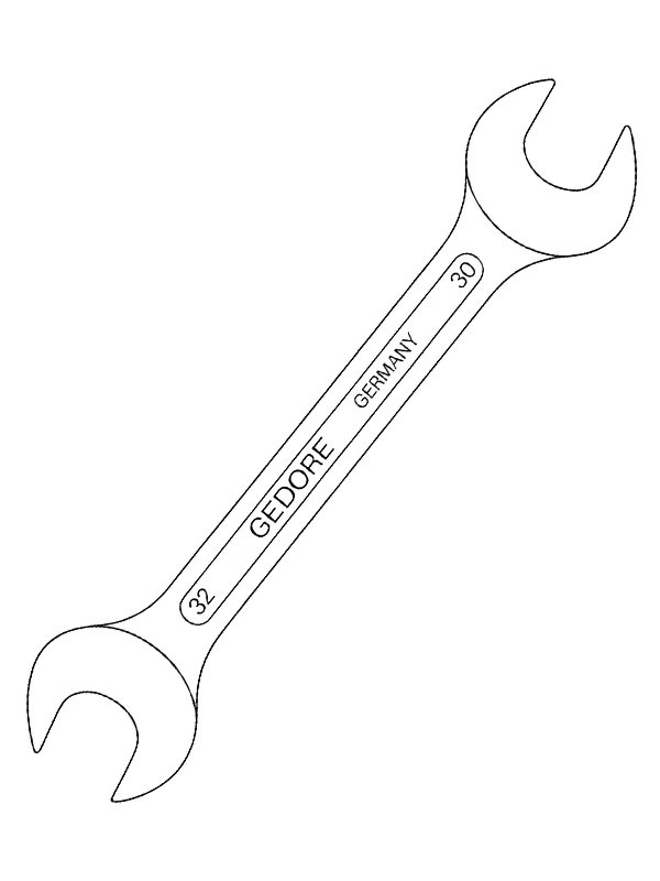Open End Spanner Colouring page