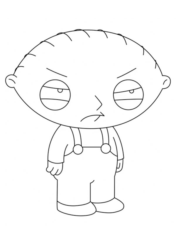 Stewie Griffin sad Colouring page