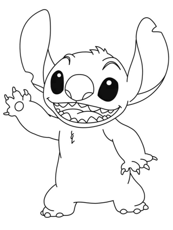 Stitch waves Colouring page