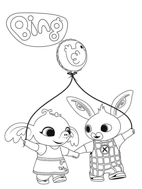 Sula and Bing Colouring page
