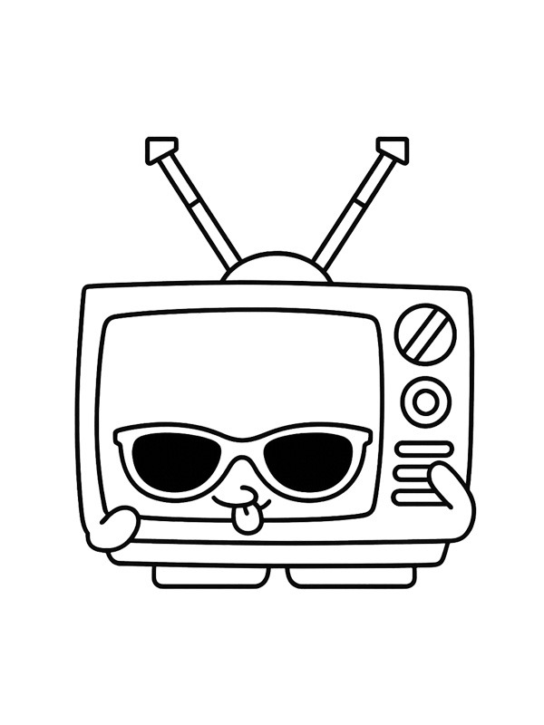 Teenie TV Shopkins Colouring page