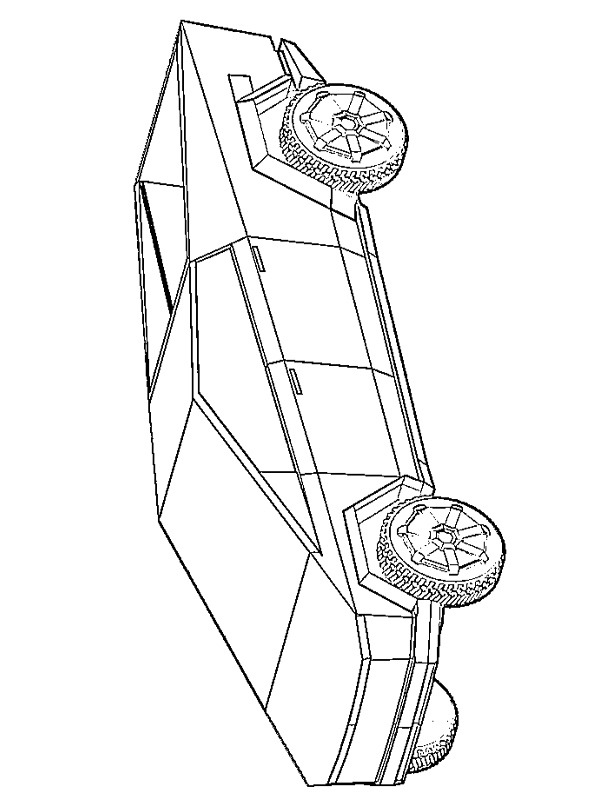 Tesla Cybertruck Colouring page
