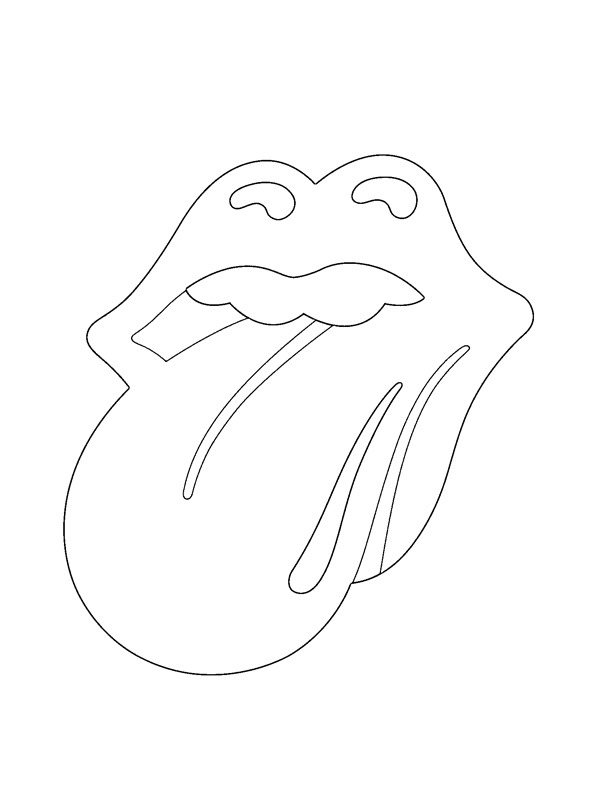 colouring page The Rolling Stones logo coloringpage.ca