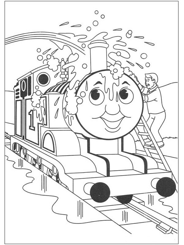 washing Thomas the train Colouring page