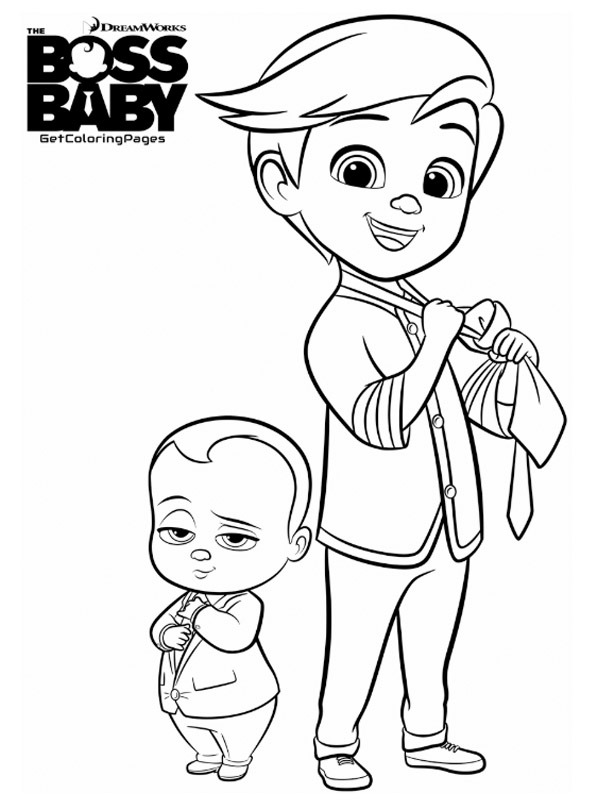 Tim and Boss Baby Colouring page