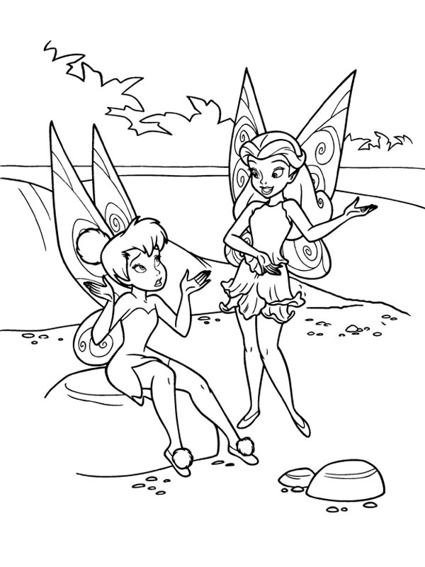 Tinker Bell and Rosetta Colouring page