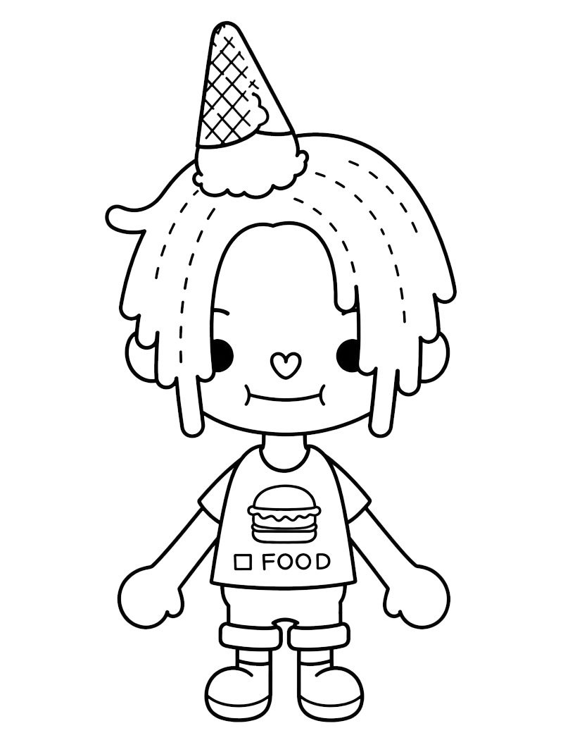 Ian (Toca Boca) Colouring page