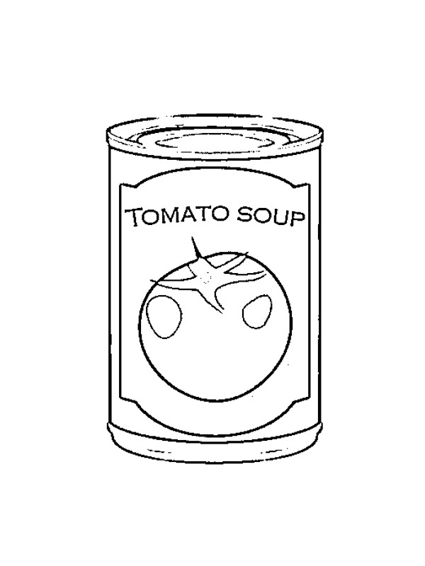 Tomatosoup in can Colouring page