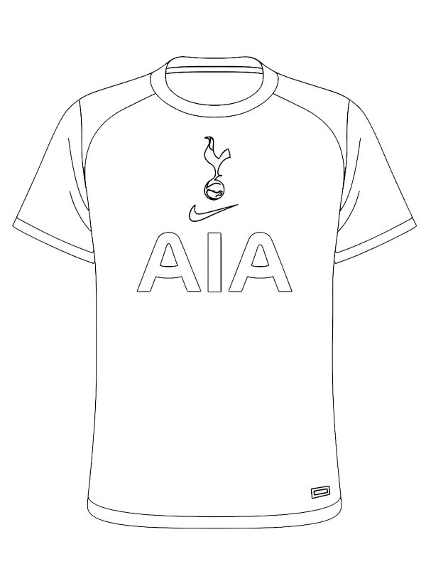 Tottenham Hotspur Football Shirt Colouring page