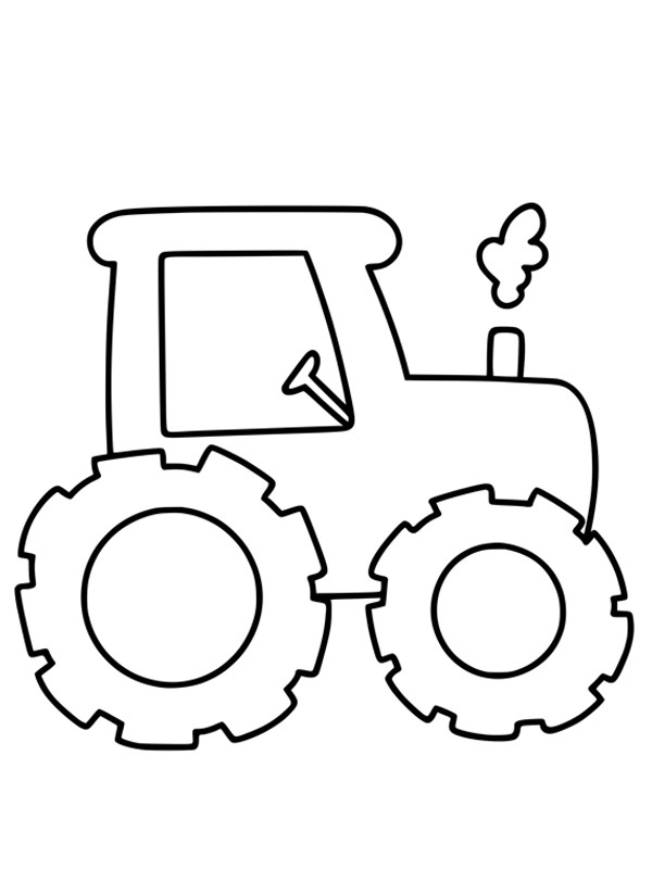 Simple tractor Colouring page