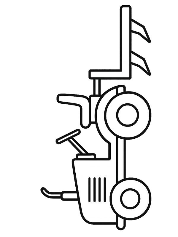 Tractor with plow Colouring page
