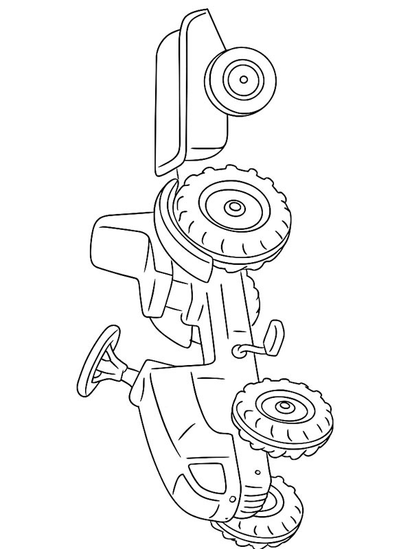 Pedal tractor Colouring page