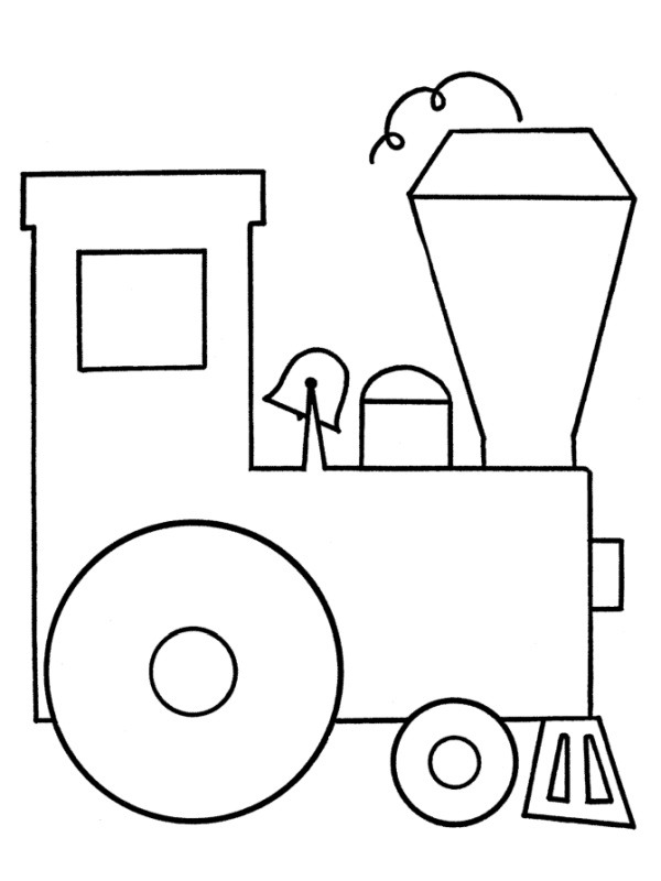 Simple train Colouring page