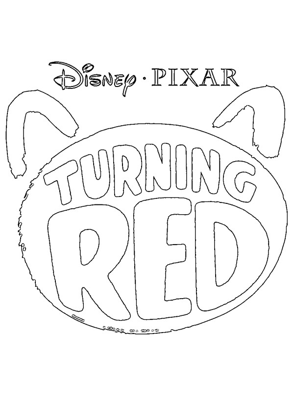 Turning Red logo Colouring page