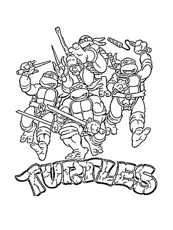 Turtles Colouring page