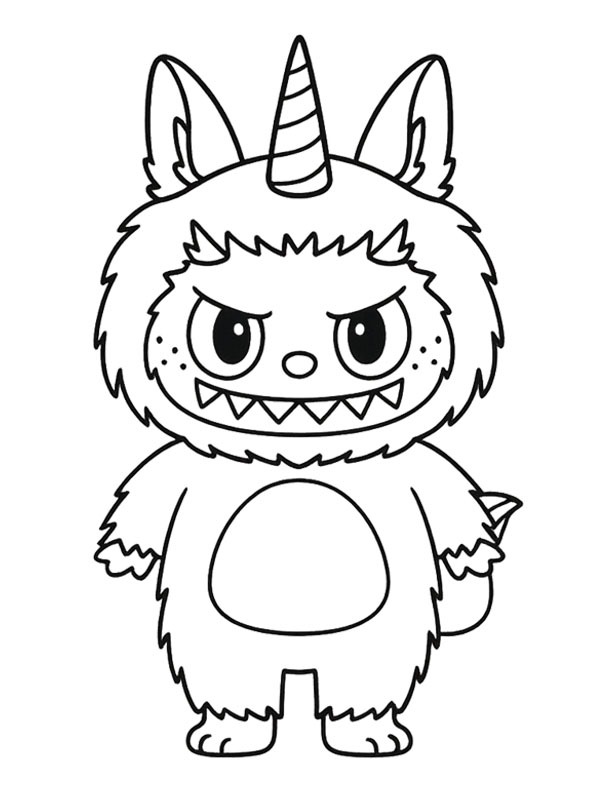 Unicorn Labubu Colouring page