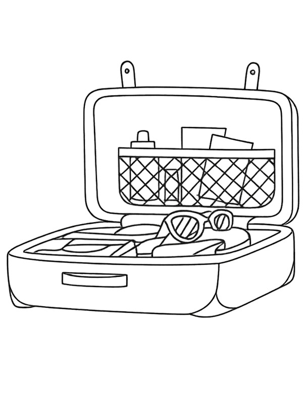 Vacation travel bag Colouring page