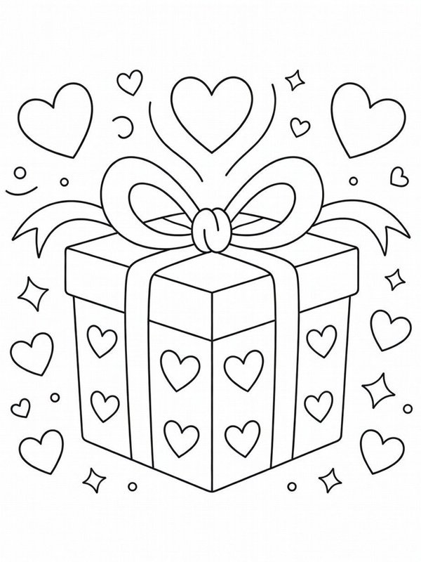 Valentine's Day gift Colouring page