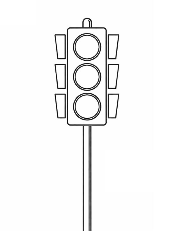 Traffic light Colouring page