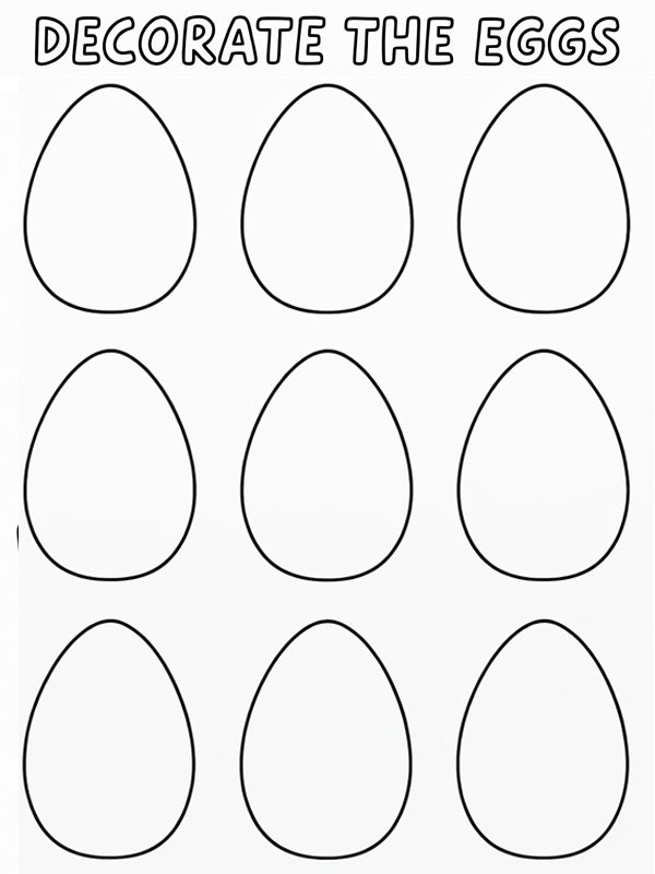 Decorate the eggs Colouring page