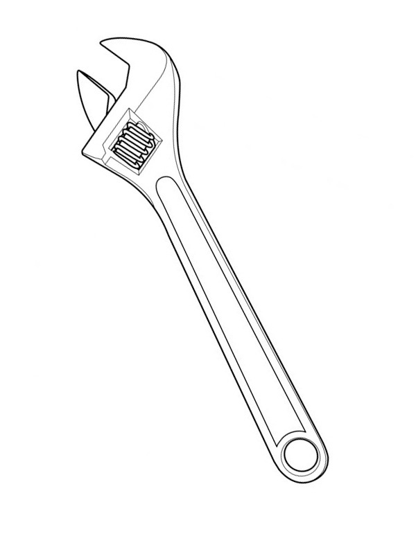 Adjustable wrench Colouring page