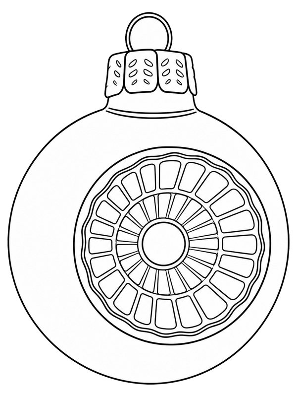 Vintage Christmas bauble Colouring page