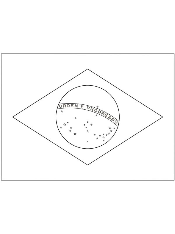 Flag of Brazil Colouring page