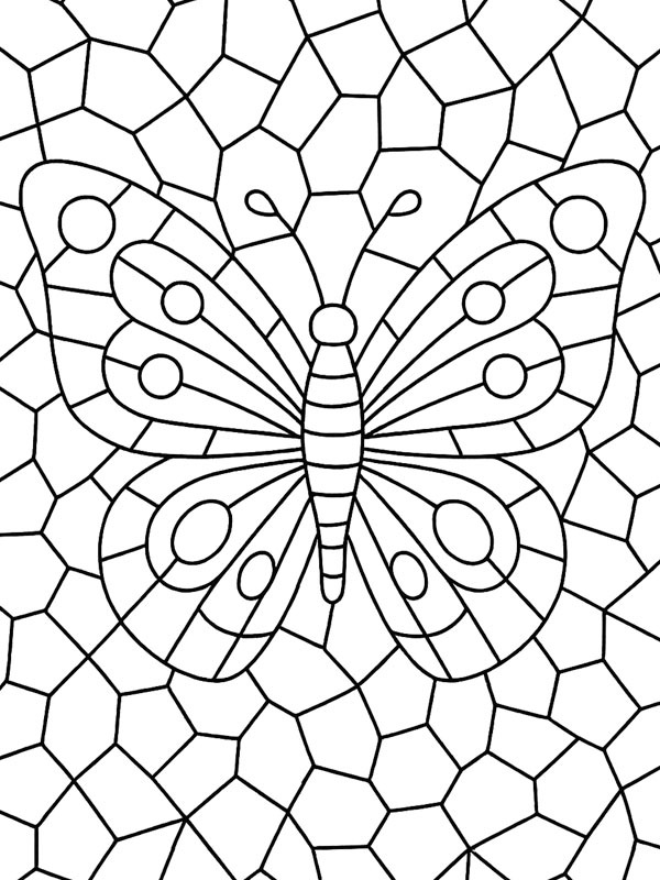 Butterfly mosaic Colouring page