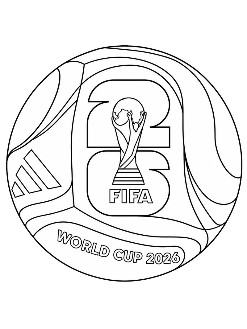 Soccer FIFA World Cup 2026 Colouring page