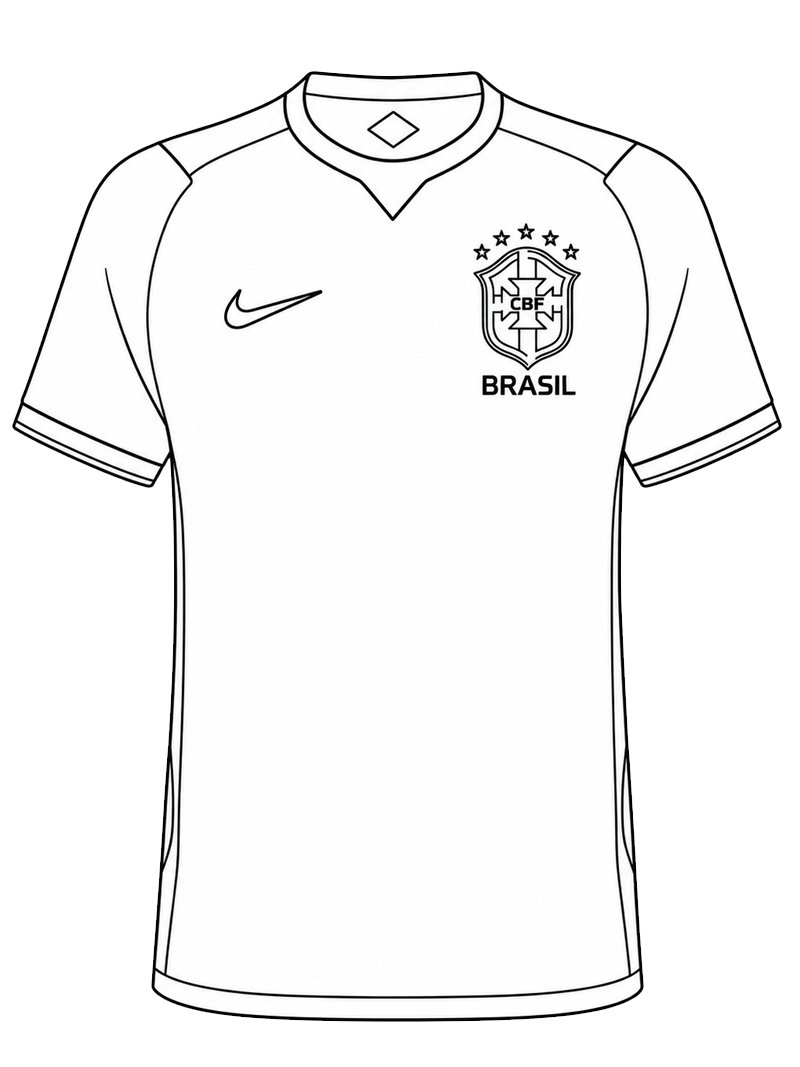 Brazil Soccer Jersey Colouring page