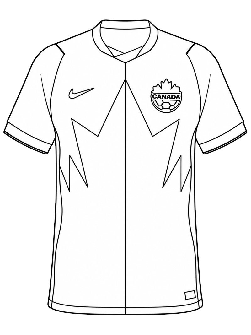 Canada Soccer Jersey Colouring page
