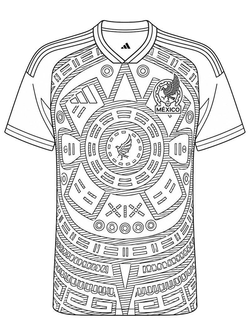 Mexico Soccer Jersey Colouring page