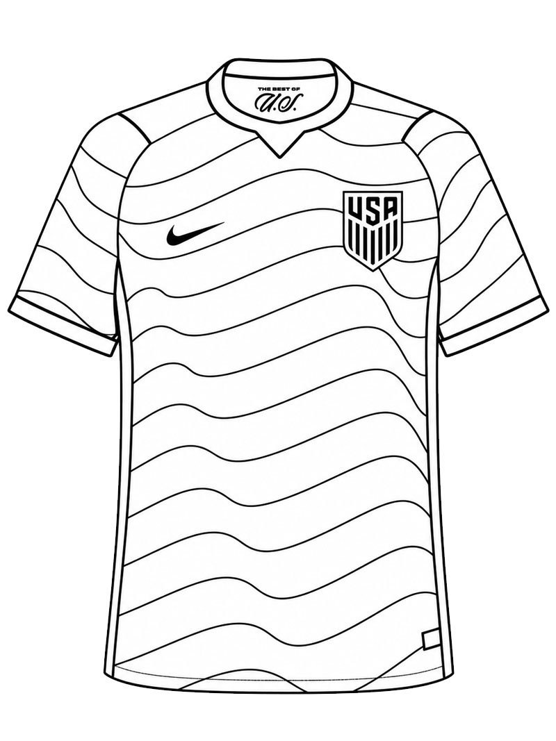 United States Soccer Jersey Colouring page United States Soccer Jersey Colouring page