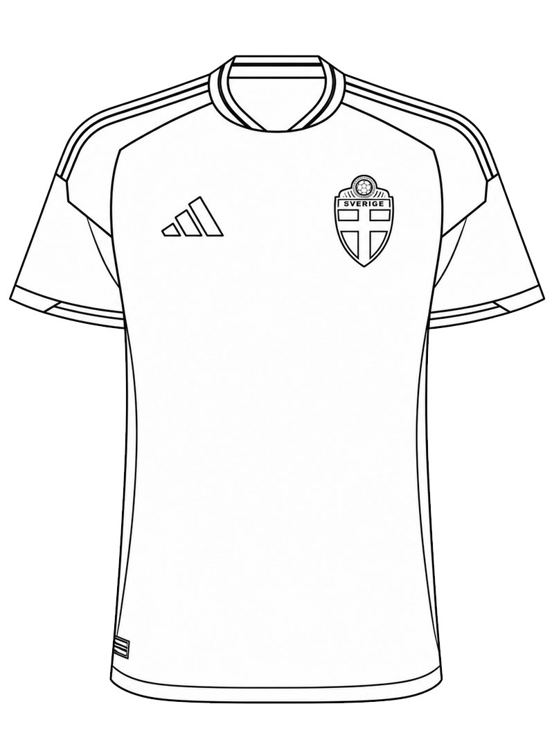 Sweden Football Shirt Colouring page