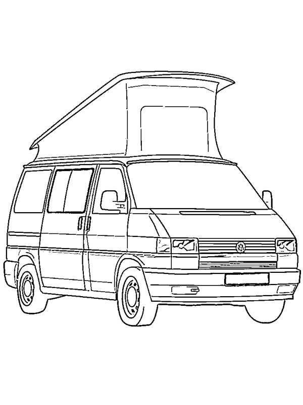 Volkswagen T4 California Colouring page