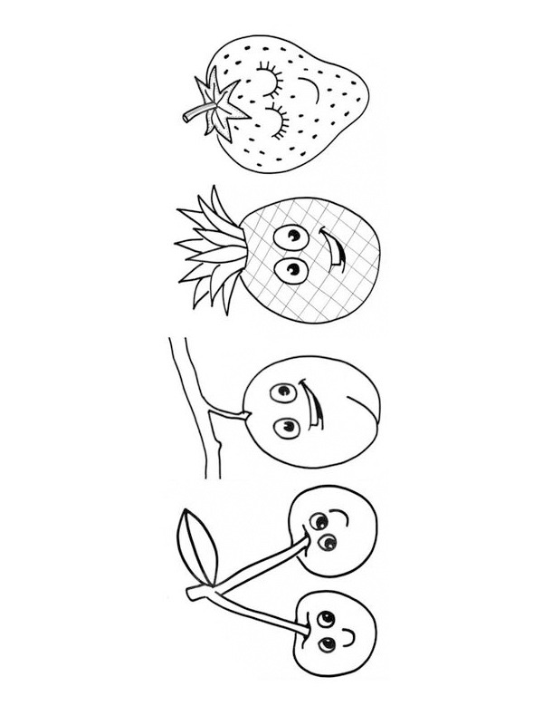 Happy fruit Colouring page